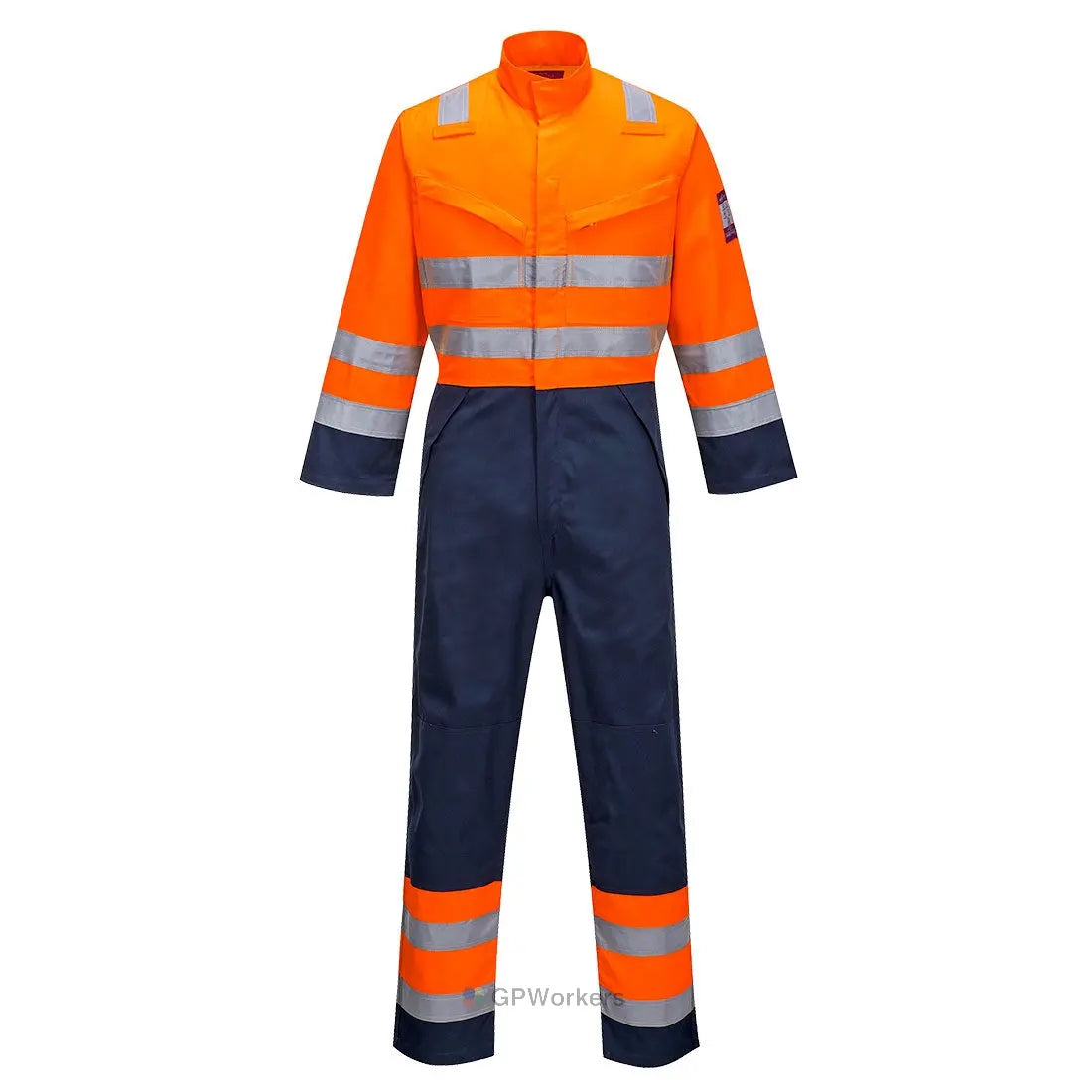 COMBINAISON HV MODFLAME RIS MARINE/ORANGE PORTWEST