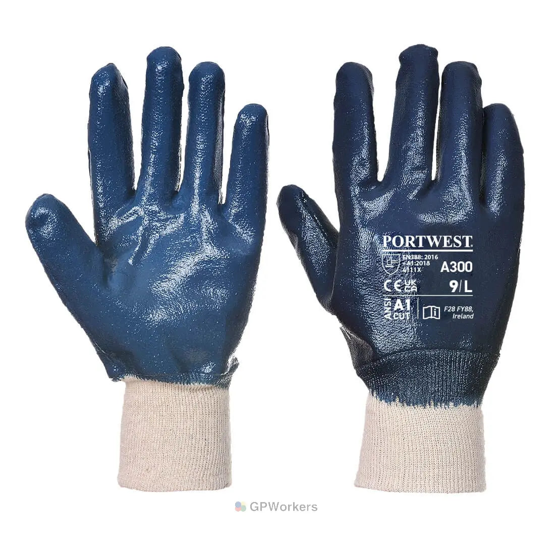GANT NITRILE, POIGNET TRICOT PORTWEST