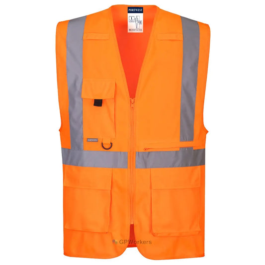 GILET EXECUTIVE HAUTE VISIBILITÉ AVEC POCHE POUR TABLETTE PORTWEST