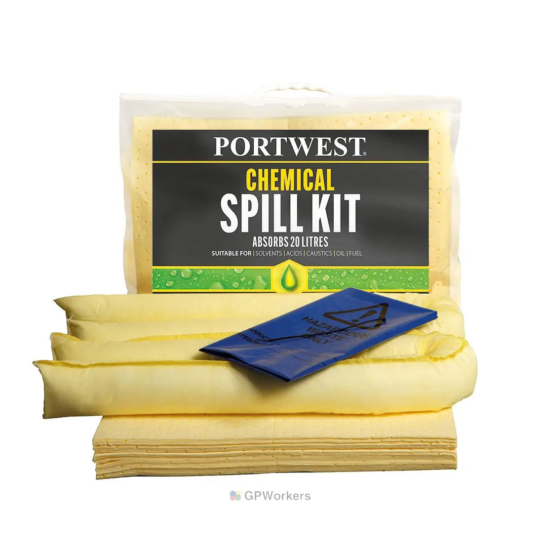 KIT ABSORBANT 20 LITRES, PRODUITS CHIMIQUES PORTWEST