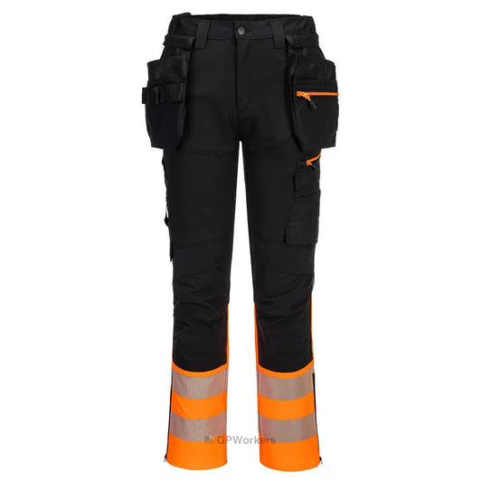 PANTALON DX4 ARTISANS HAUTE-VISIBILITÉ CLASSE 1 AVEC POCHES FLOTTANTES DÉMONTABLES PORTWEST