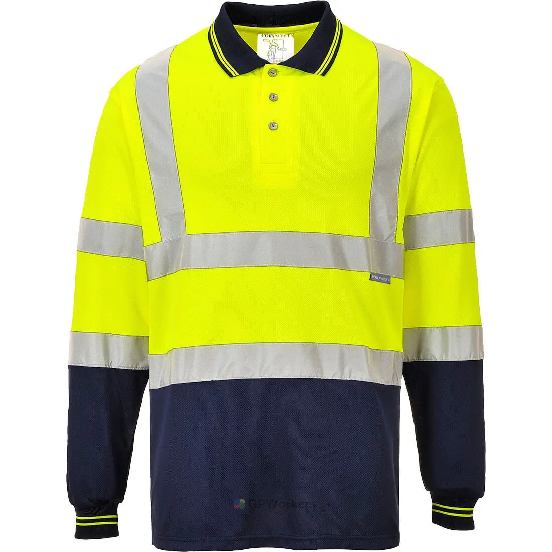 POLO BICOLORE MANCHES LONGUES
