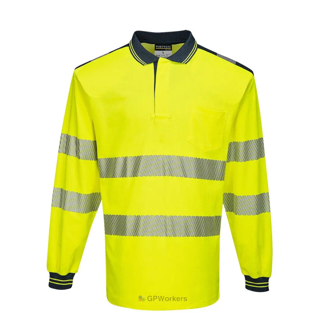PW3 POLO HAUTE VISIBILITÉ ML PORTWEST